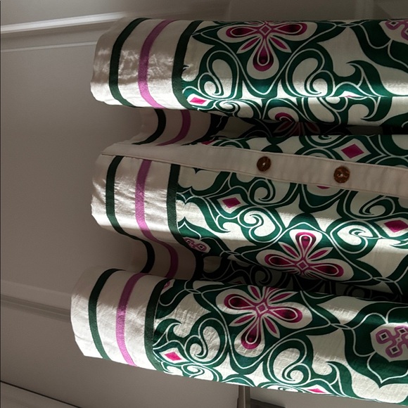 👒👒entro Green and Pink V-Neck Floral Print Dress - Picture 8 of 8